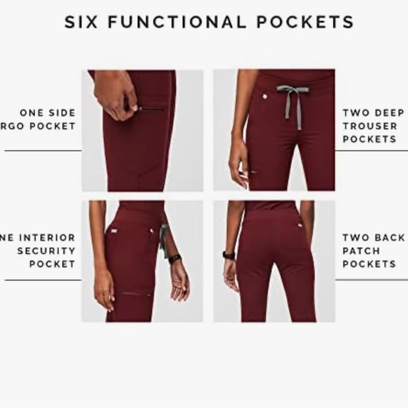 Figs Maroon Jogger Pants - Picture 4 of 11